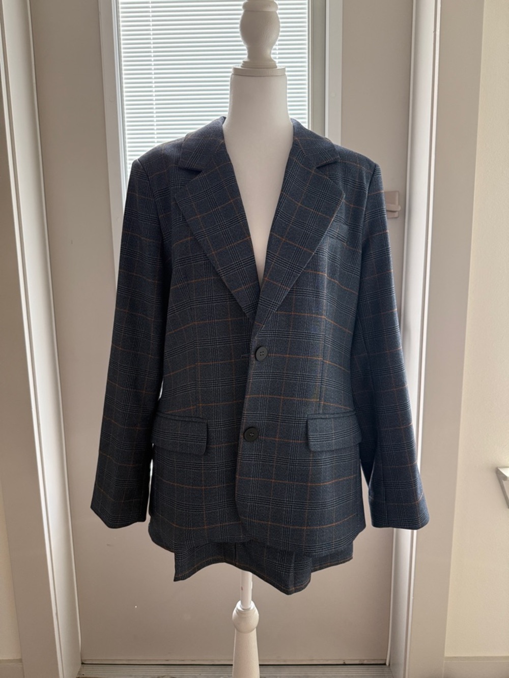 NWT Navy Plaid Suit Set